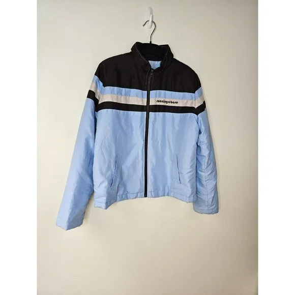 RUNNING BARE lightly padded jacket women's size 12 retro 70s 80s brown blue - Picture 6 of 9